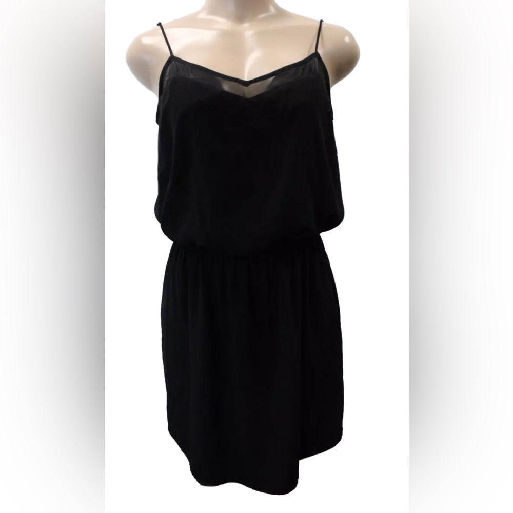Express Women's Little Black Dress Spaghetti Strap Elastic Cinched Waist -Small